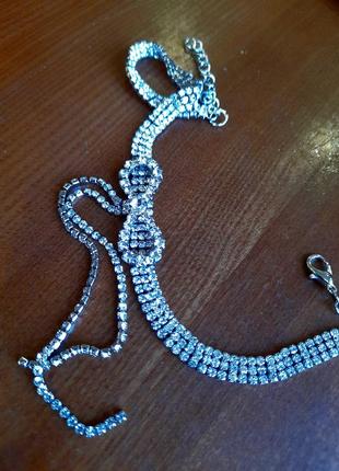 Изумительное колье ожерелье чокер стразы4 фото