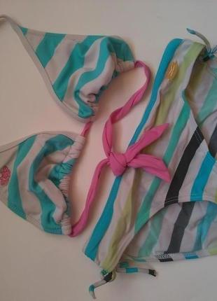 Подростковый раздельный купальник в полоску, 13-15лет, рост 164-170см.