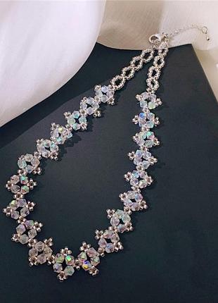 Колье ожерелье чокер с кристаллами