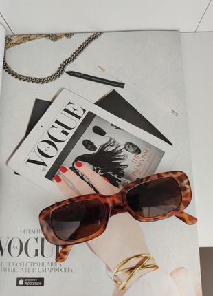 Окуляри uv400 очки темні коричневі леопард сонцезахисні від сонця в стилі 90-х4 фото