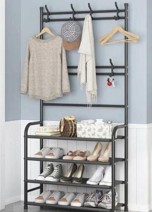 Сборная напольная вешалка для одежды new simple floor clothes rack size 4 полок3 фото