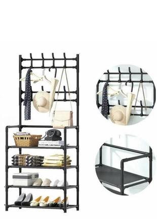 Сборная напольная вешалка для одежды new simple floor clothes rack size 4 полок3 фото