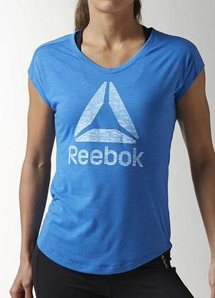 Фірмова спортивна футболка з фактурним логотипом reebok оригінал
