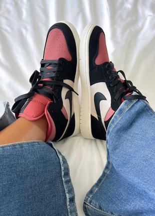 Шкіряні високі кросівки nike mid rust strawberry valentine4 фото