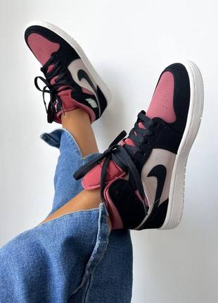 Кожаные высокие кроссовки nike mid rust strawberry valentine7 фото