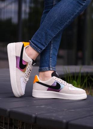 Кроссовки nike air force 1 low beige black