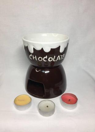Мини-фондю "шоколад" керамическая для расплава шоколада сыра и пр. сервировка для мороже новый н12161 фото