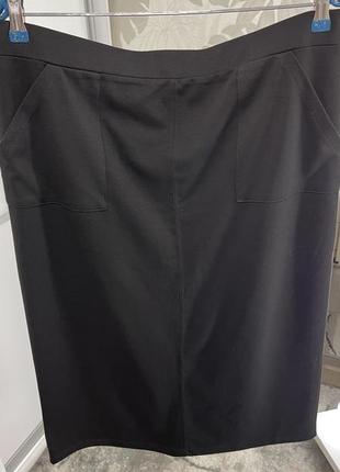 Черная юбка-карандаш с карманами, р. 182 фото