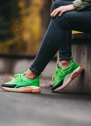 Стильні жіночі кросівки зеленого кольору cross chainer green2 фото