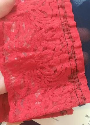 Чулки ❤🖤 3 4 р ❤🖤 красный ажур ажурные женские чулочки эротика черный цвет колготки пикантные