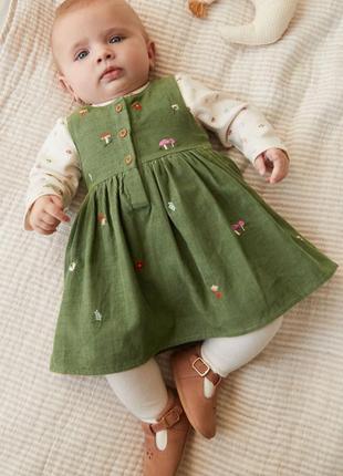 Дитяча сукня, боді та колготки з 3 предметів (0 місяців-2 роки)1 фото