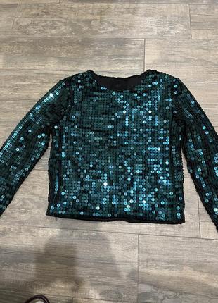 Очень крутая кофта блуза топ с пайетками h&m
