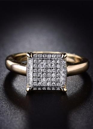 Красивое кольцо квадрат, в футляре, идеально для подарка!