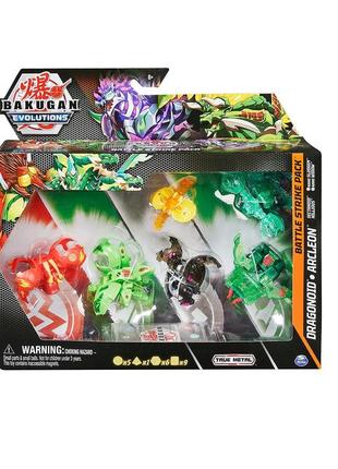 Bakugan evolutions, dragonoid and sluggler 6 pack набір бакуган