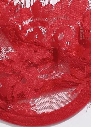 Сексуальний червоний кружевний комплект жіночої нижньої білизни5 фото