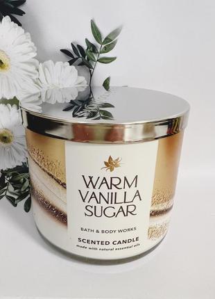 Свічка 3-фітіля warm vanilla sugar від bath and body works