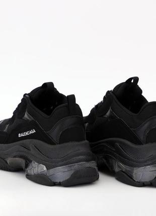 Женские черные кроссовки triple s clear sole black5 фото