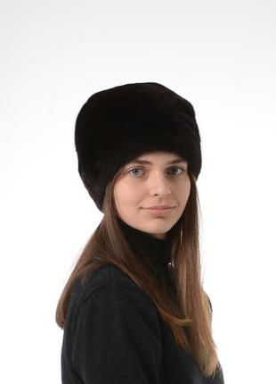 Женская зимняя норковая шапка кубанка2 фото