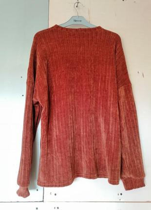 Вязаный велюровый свитер в рубчик в'язаний велюровий светр у рубчик1 фото