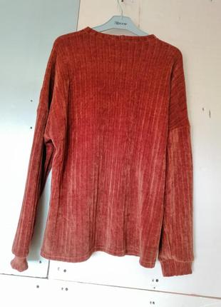 Вязаный велюровый свитер в рубчик в'язаний велюровий светр у рубчик2 фото