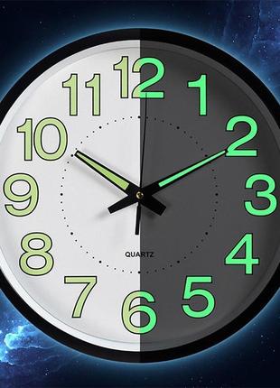 Настенные часы gzdl светятся в темноте круглые часы домашнего офиса  (чёрные)