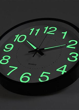 Настенные часы gzdl светятся в темноте круглые часы домашнего офиса  (чёрные)3 фото