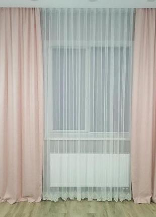 Штори мікровелюр світло-рожевий (тканина)