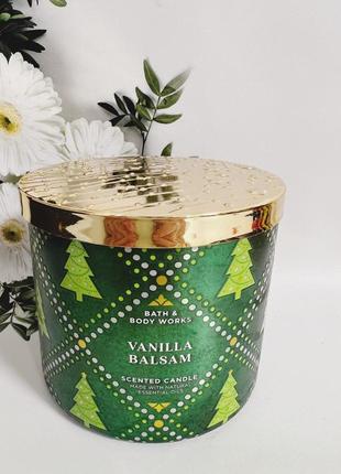 Свічка 3-фітіля vanilla balsam від bath and body works
