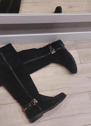 Замшевые ботфорды