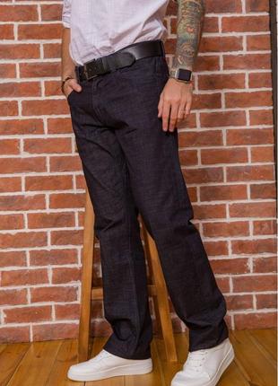Базові однотонні чоловічі джинси з поясом демісезонні чоловічі джинси прямі чоловічі джинси темні чоловічі джинси1 фото