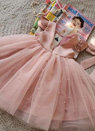 Сукня для дівчинки дитяча пишна гарна святкова 1 рік 2 3 4 5 6 роки рожеве принцеси красиве 80 86 92 98 104 110 116 1228 фото