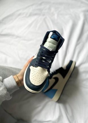 Кроссовки nike air jordan 1 retro pink black blue2 фото