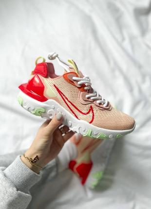 Кросівки nike react vision beige white red1 фото