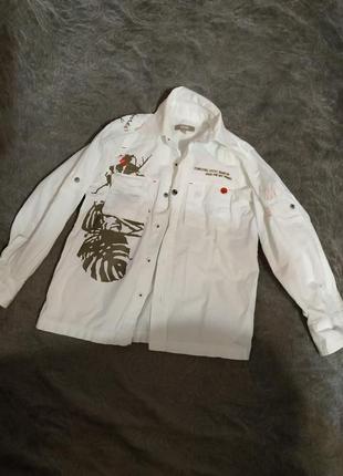 Отличная коттоновая рубашка на мальчика р. 110 от we