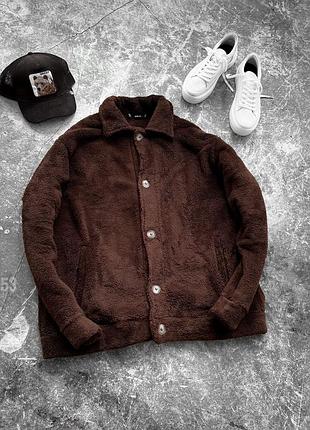 Сорочка чоловіча плюшова, матеріал махра, коричневого кольору
