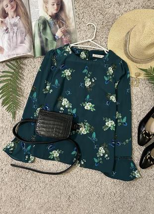 Романтична шифонова блуза в квітковий принт №1181 фото