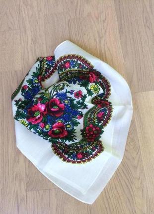 Белье красочный платок в украинском стиле времен срстр/ винтаж/ этно стиль5 фото