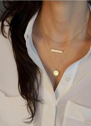Ожерелье колье ланцюжок подвеска цепочка a31 незабываемый подарок цвет золото