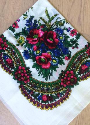 Белье красочный платок в украинском стиле времен срстр/ винтаж/ этно стиль3 фото