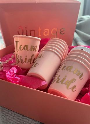 Стаканчики для дівич вечору team bride bride to be