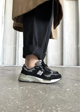 Кроссовки new balance 992 black grey suede