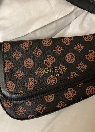 Сумка сумочка женская жіноча guess гес гесс через плечо тренд багет мода стиль8 фото