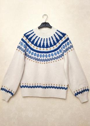 Шерстяной женский свитер вязаный джемпер