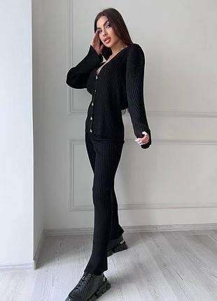 Теплий спортивний костюм двійка в'язаний штани і кофта