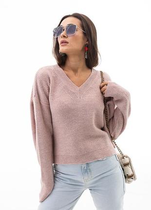 В`язаний жіночий пуловер oversize.🗜🧰🔰1 фото
