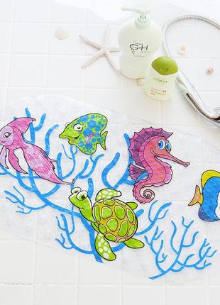 Килимок дитячий антиковзкий на присосках для ванної кімнати підводний світ
