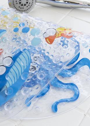 Килимок дитячий антиковзкий на присосках для ванної кімнати підводний світ3 фото