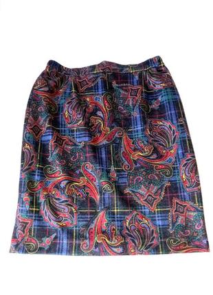 Юбка с ангорой принт пейсли, винтаж