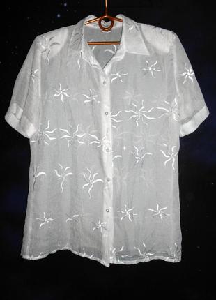 Белая прозрачая рубашка