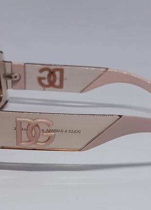 Женские брендовые в стиле dolce & gabbana солнцезащитные очки бежево розовые с градиентом3 фото